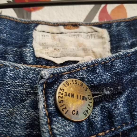 CURRENT/ELLIOT The Skinny Washboard Destroyed Jeans Size 25 - Picture 5 of 8